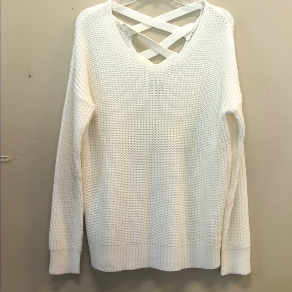 Cream beaded back sweater.